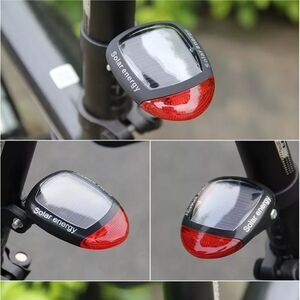 Solar Power Bicycle Bright Red LED Rear Tail Light